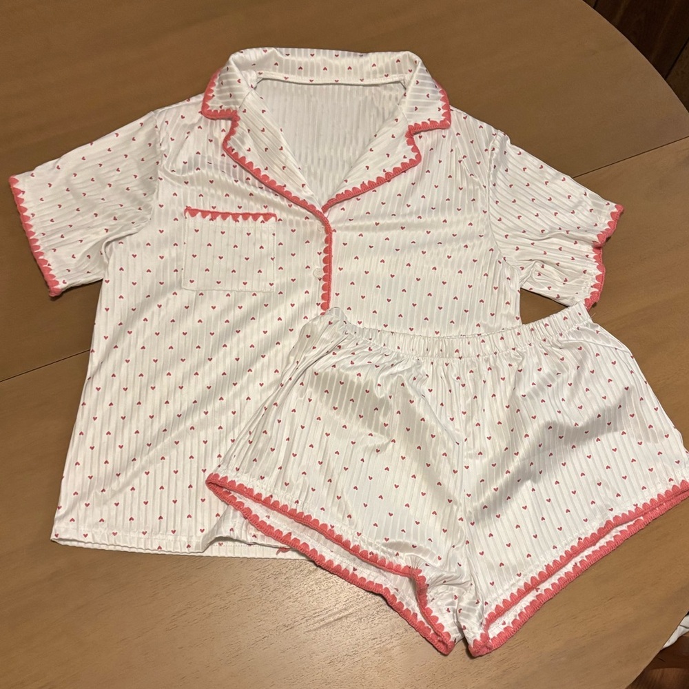 White and Pink Pajama Set